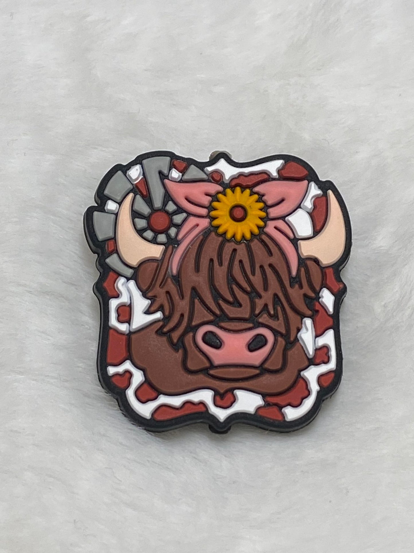 Hyland cow pink bandana with flower