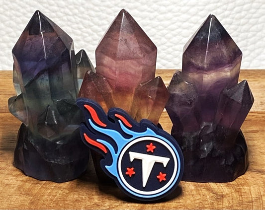 Sports titans football flames with T